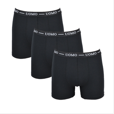 UOMO 3-Pack Heren boxershorts Zwart