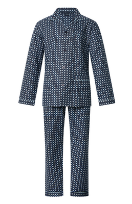 Gentlemen Heren Flanel Pyjama Marine met print