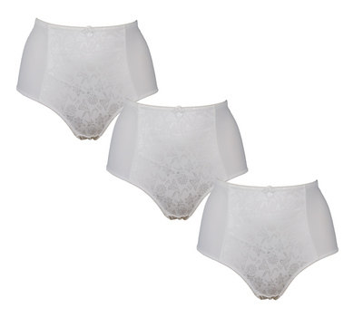 3-pack Dames Tailleslip lichtcorrigerend Wit J&C