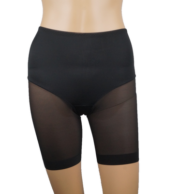 Dames tailleslip met lange pijp licht corrigerend invisible Zwart
