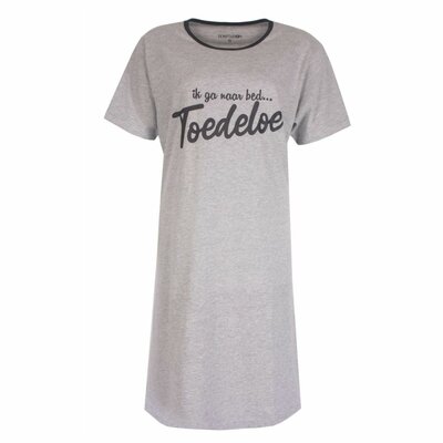 Dames Big Shirt met print "Ik ga naar bed ....Toedeloe"