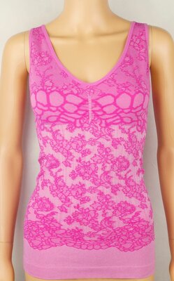 Dames top corrigerend met geboorduurde print J&C Roze