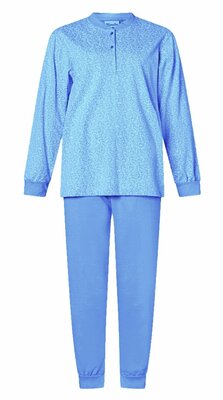 DAMES PYJAMA JERSEY MET LANGE MOUW BLUE