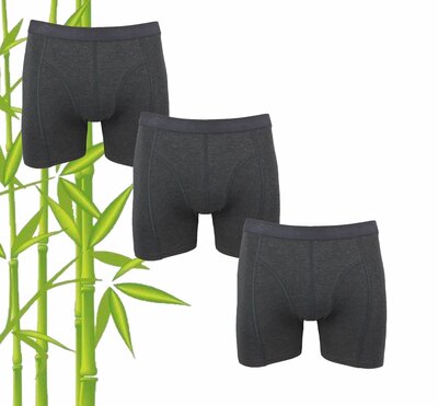 3-pack Boru Bamboe Heren boxershort Antraciet