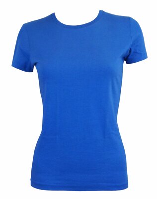 Dames T-shirt met O-Hals en  korte mouw Blauw