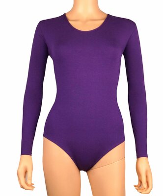 Dames katoenen body 6860 J&C met lange mouw Paars