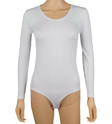 J&C Dames body 6889 met lange mouw slipmodel Wit