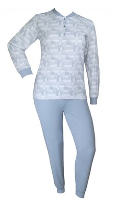 Dames pyjama jersey flanel Blauw