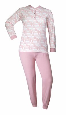 Dames pyjama jersey flanel Roze