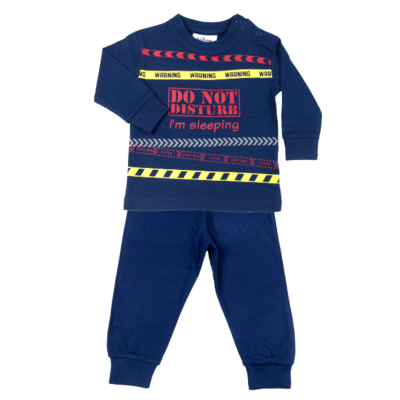 100% Katoen Kinder pyjama Fun2Wear  Do Not Disturb Marine