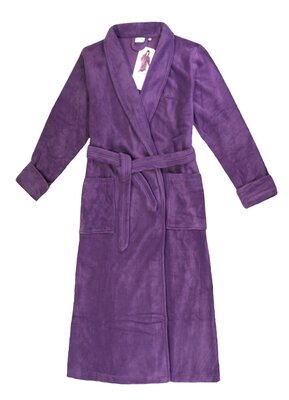 Dames lange fleece badjas Paars