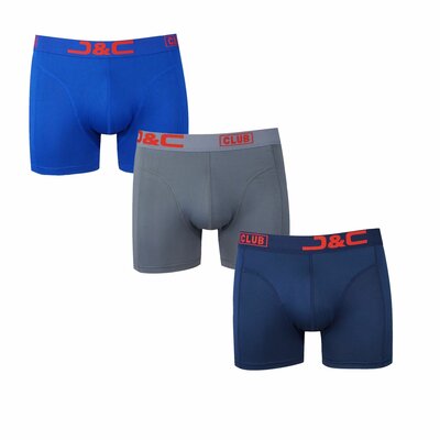 4485 3-pack polyamide/microfiber Heren boxershorts Marine/Blauw/Grijs
