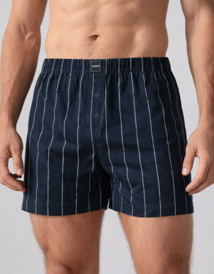 Suaque Heren boxershort Navy met krijtstreep