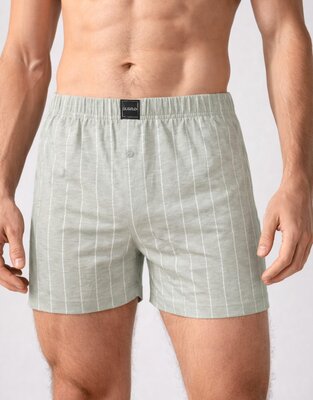 Suaque Heren boxershort Grijs met krijtstreep