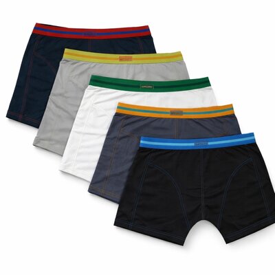 5-pack Heren Boxershorts Gino Santi Sport katoen assorti kleur