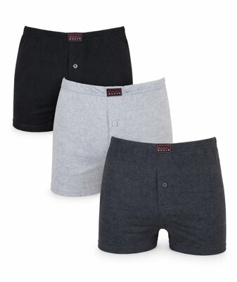 Basic 3-Pack Heren boxershorts Grijs