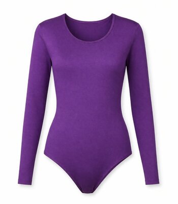 Dames katoenen body 6860 J&C met lange mouw Paars