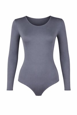 J&C Dames body 6889 met lange mouw slipmodel Grijs