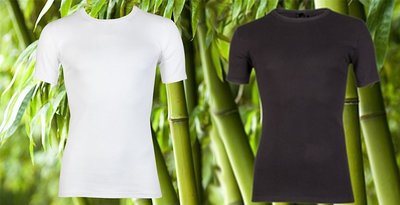 Duo Pack Boru Bamboe heren T-shirts Korte Mouw Wit/Zwart